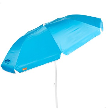 Parapluie de plage pliant compact avec 8 tiges 180 cm bleu