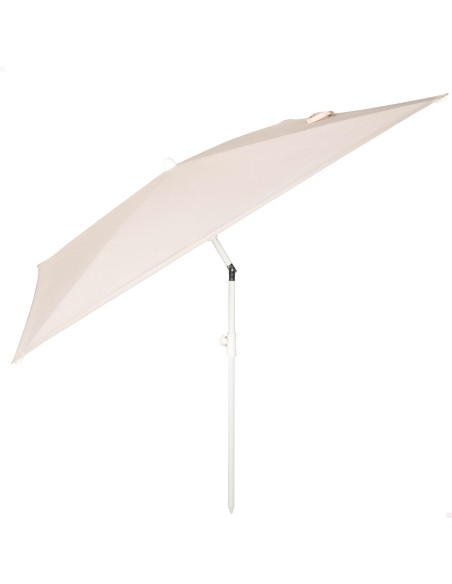 Parasol de jardin rectangulaire inclinable 180x145 cm UV30 beige