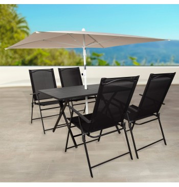 Parasol de jardin rectangulaire inclinable 180x145 cm... 2