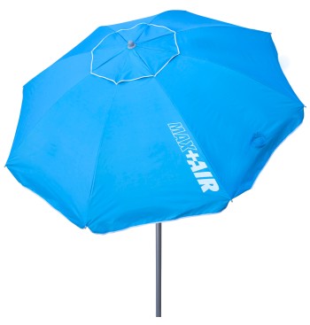 Parapluie de plage coupe-vent 8 mâts 220 cm bleu clair