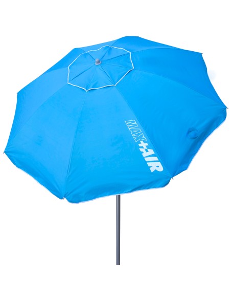 Parapluie de plage coupe-vent 8 mâts 220 cm bleu clair