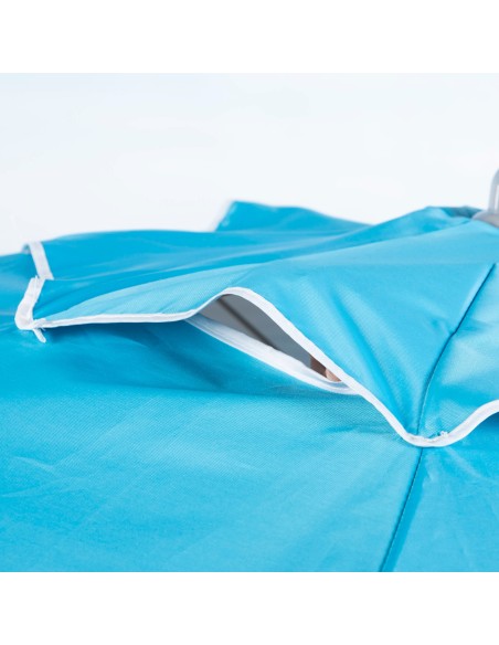 Parapluie de plage coupe-vent 8 mâts 220 cm bleu clair