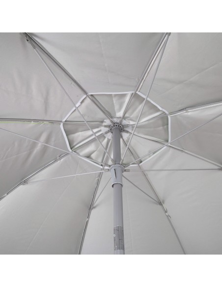 Parapluie de plage coupe-vent 8 mâts 220 cm bleu clair