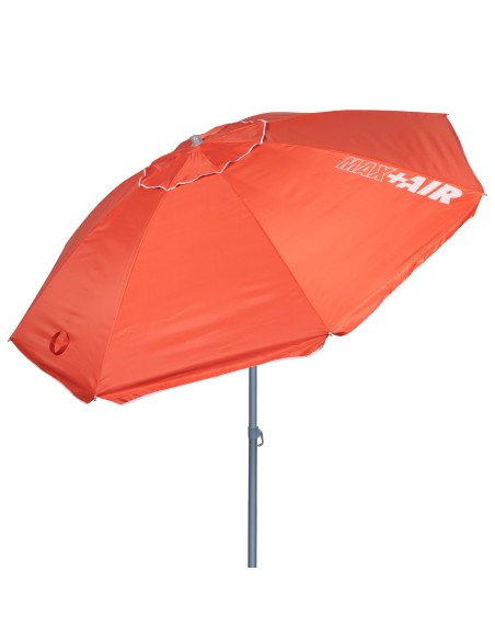 Parapluie de plage coupe-vent 8 cannes 220 cm corail