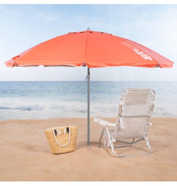 Parapluie de plage coupe-vent 8 cannes 220 cm corail 2