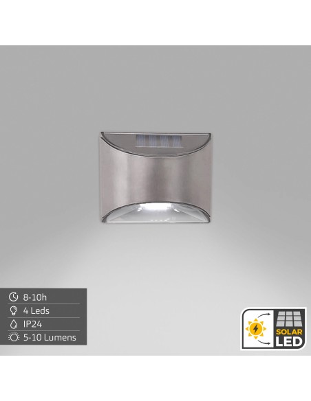 Lot de 4 appliques solaires LED 5-10 lumen appliques en acier inoxydable