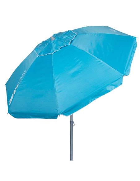 Parapluie plage coupe-vent 8 tiges 200 cm bleu
