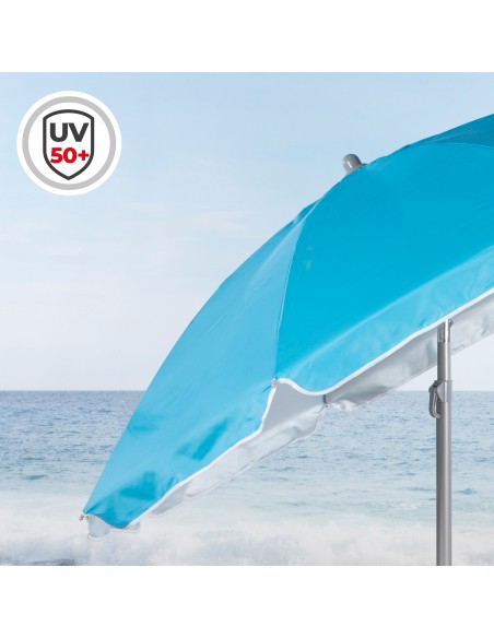 Parapluie de plage 8 tiges 180 cm bleu