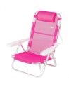 Chaise de plage basse multiposition 48x46x84 cm fuchsia