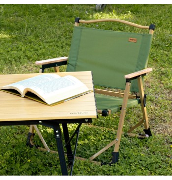 Chaise pliante basse glamping vert acier 2