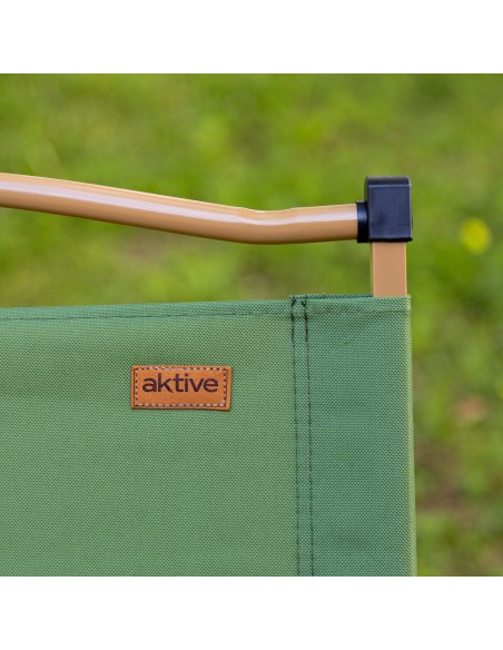 Chaise pliante basse glamping vert acier