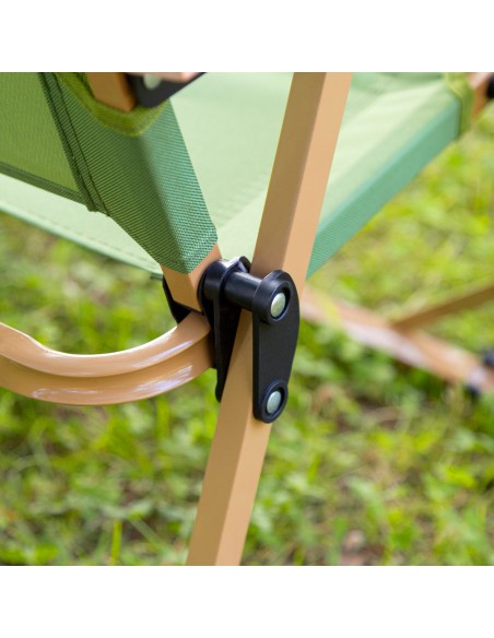 Chaise pliante basse glamping vert acier