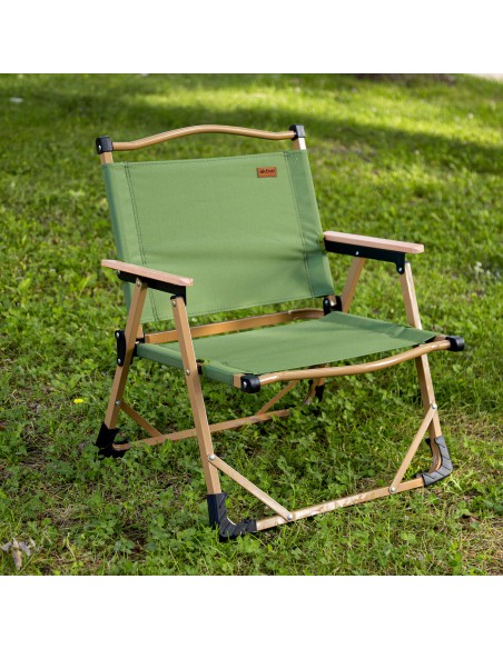Chaise pliante basse glamping vert acier