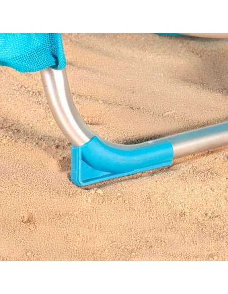 Silla playa baja XL multiposición 51x45x76 cm azul