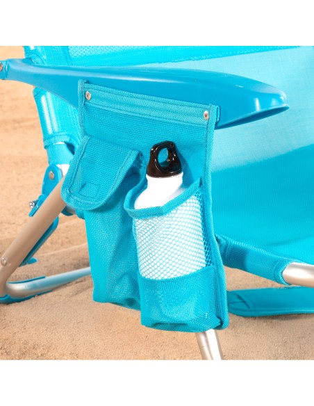 Silla playa baja XL multiposición 51x45x76 cm azul