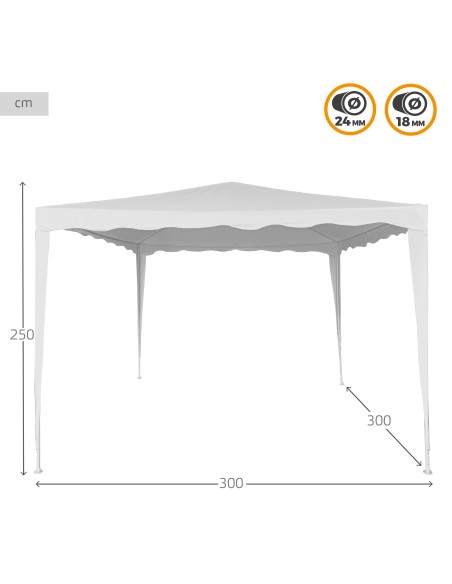 Tonnelle de jardin amovible 300x300x250 cm blanc