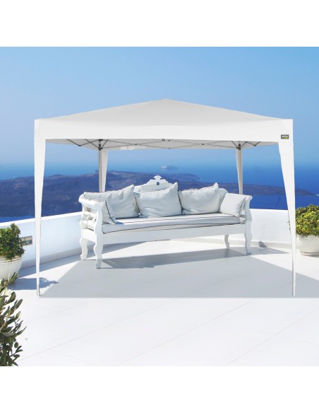 Tonnelle pliable et réglable en hauteur 300x300x240/250 cm blanc
