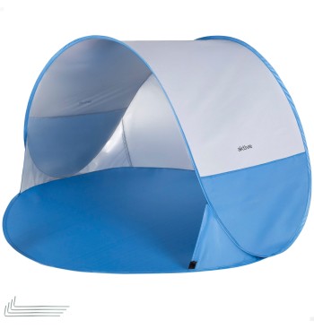 Tente coupe-vent de plage bleu 148x148x90 cm