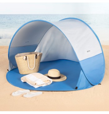 Tente coupe-vent de plage bleu 148x148x90 cm 2