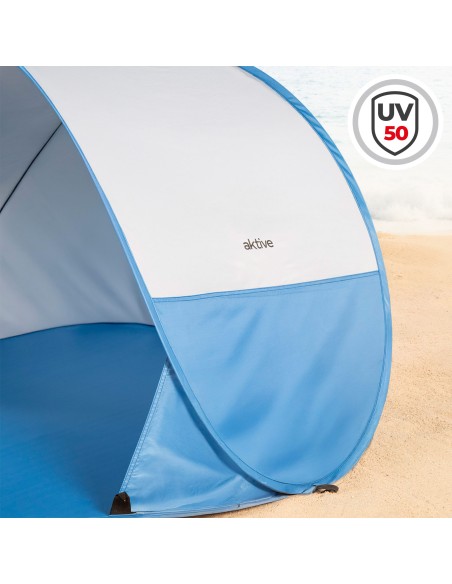 Tente coupe-vent de plage bleu 148x148x90 cm