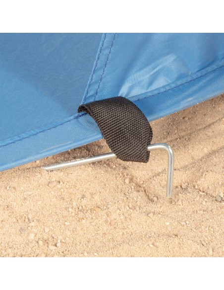 Tente coupe-vent de plage bleu 148x148x90 cm
