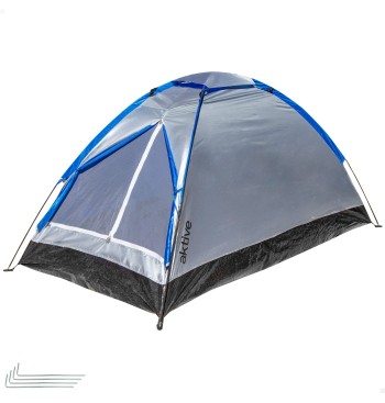 Tente 2 personnes grise et bleue 120x200x100 cm