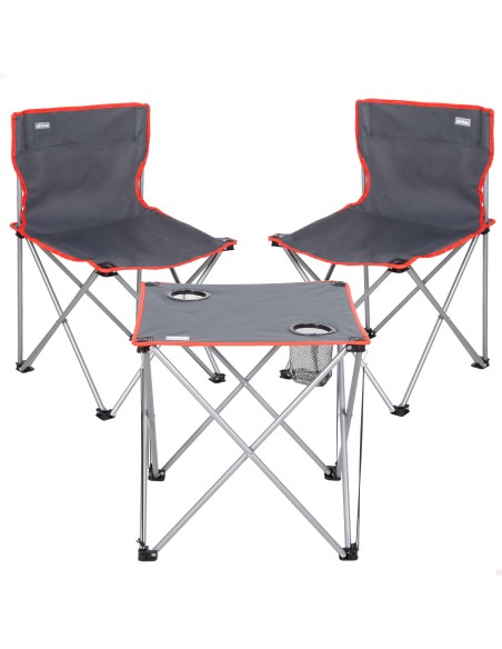 Set de table et 2 chaises de camping en acier