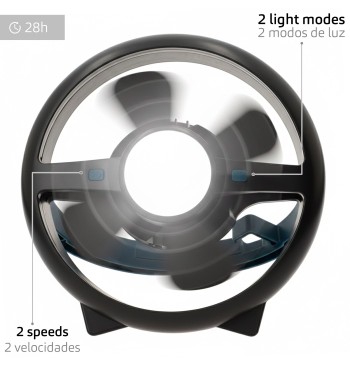 Lampe de camping LED USB 3 en 1 avec ventilateur, 100 lumens 2