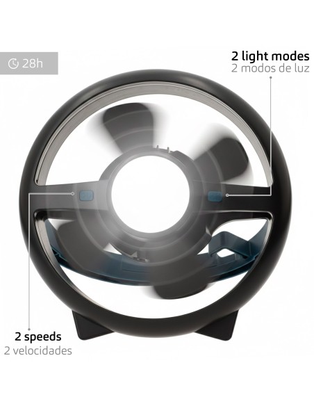 Lampe de camping LED USB 3 en 1 avec ventilateur, 100 lumens