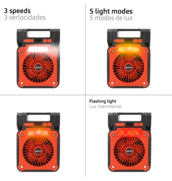 Lampe de camping LED USB 3 en 1 avec ventilateur, 70 lumens 2