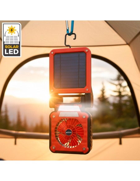 Lampe de camping LED USB 3 en 1 avec ventilateur, 70 lumens