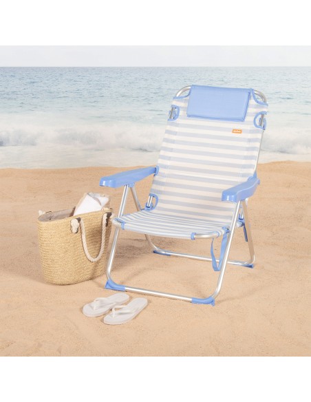 Silla playa multiposición 48x60x90 cm marinera