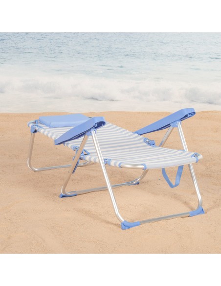 Silla playa multiposición 48x60x90 cm marinera