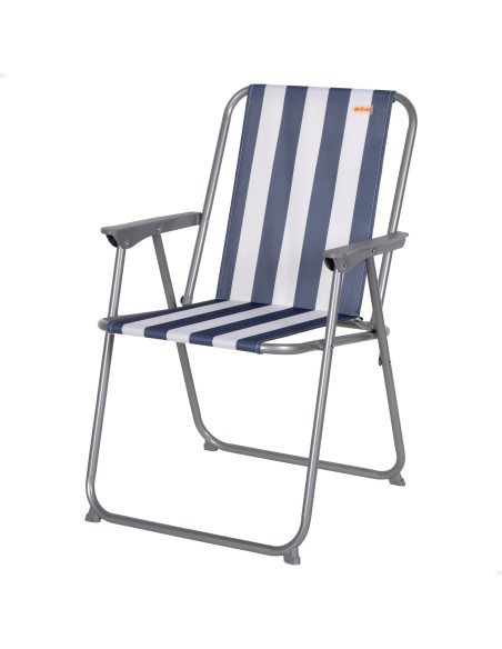 Chaise de plage pliante haute et fixe, style nautique, 45 x 42 x 75 cm
