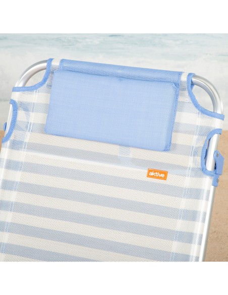 Chaise de plage basse multiposition 51x45x76 cm avec poches