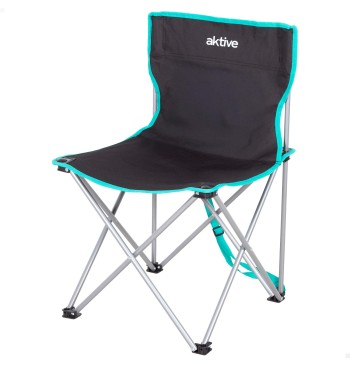 Chaise de camping pliante noire 43x43x71 cm avec poignée...