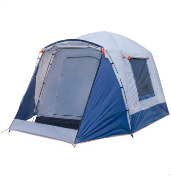 Tente grise et bleue pour 4 personnes, 250 x 350 x 200 cm