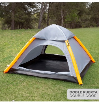 Tente gonflable grise 210x210x135 cm 2