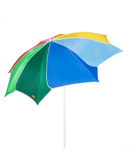Parasol de plage inclinable avec protection UV50 multicolore diamètre 180 cm