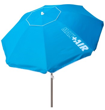 Parapluie de plage coupe-vent 8 tiges 220 cm bleu