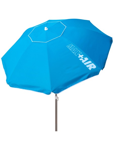 Parapluie de plage coupe-vent 8 tiges 220 cm bleu