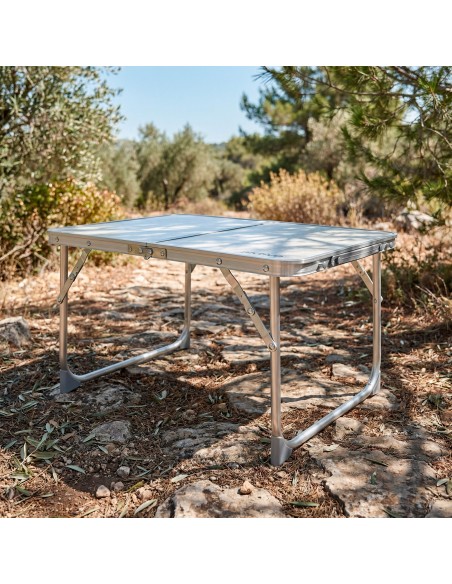 Table de camping pliante couleur crème 60x40x25 cm