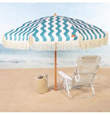 Sombrilla de playa 8 varillas 200 cm ondas marinas con... 2