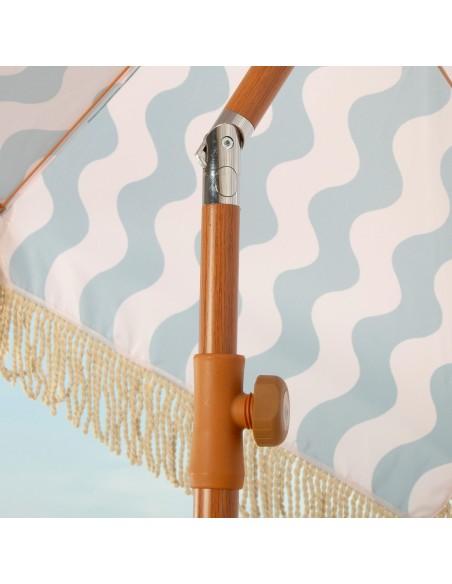 Sombrilla de playa 8 varillas 200 cm ondas marinas con flecos