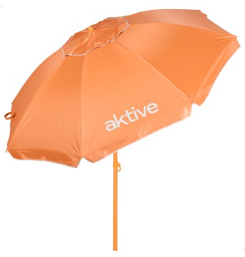 Parasol de plage orange inclinable avec protection UV50...