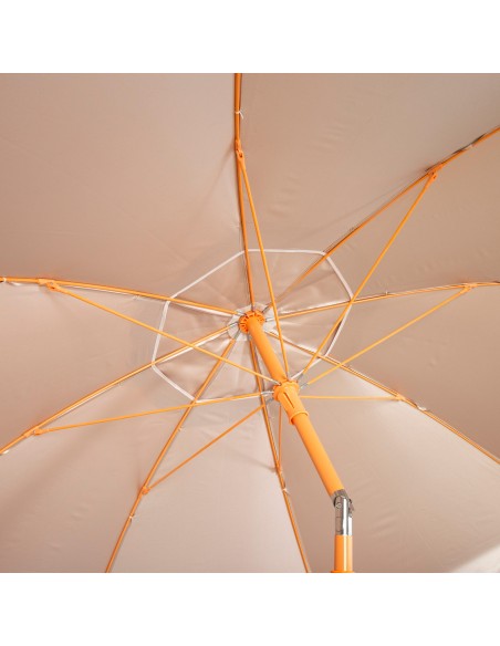 Parasol de plage orange inclinable avec protection UV50 diamètre 220 cm