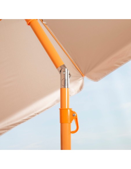 Parasol de plage orange inclinable avec protection UV50 diamètre 220 cm