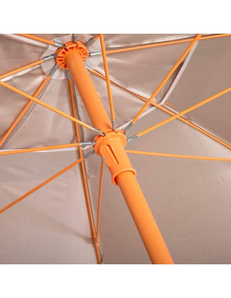 Parasol de plage orange inclinable avec protection UV50 diamètre 220 cm