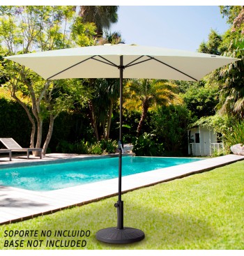 Parasol rectangulaire 200x300 cm mât aluminium couleur crème 2