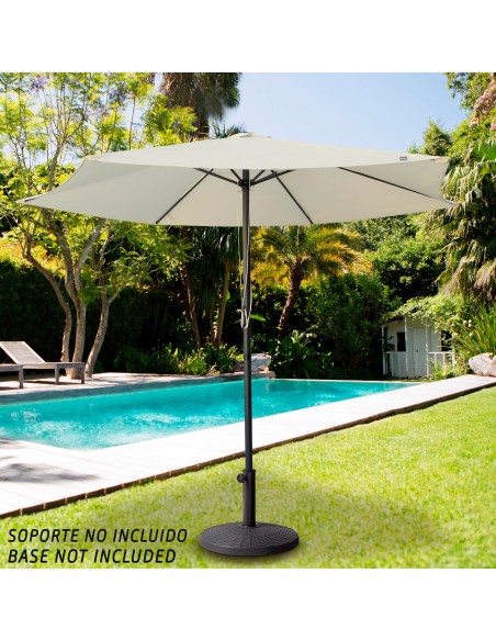 Parasol de jardin hexagonal Ø300 cm avec système à double poulie